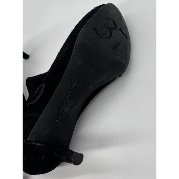 Pedro Garcia Womens EUR 37.5 US 7 TOTIE 22 Black Suede Heel Ankle Boots Buckle - Picture 6 of 8